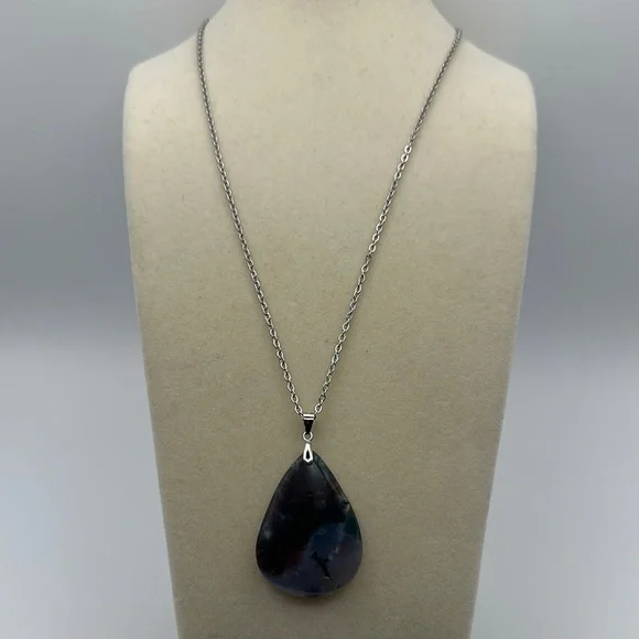 Purple Ocean Jasper Pendant Necklace - Picture 2 of 8